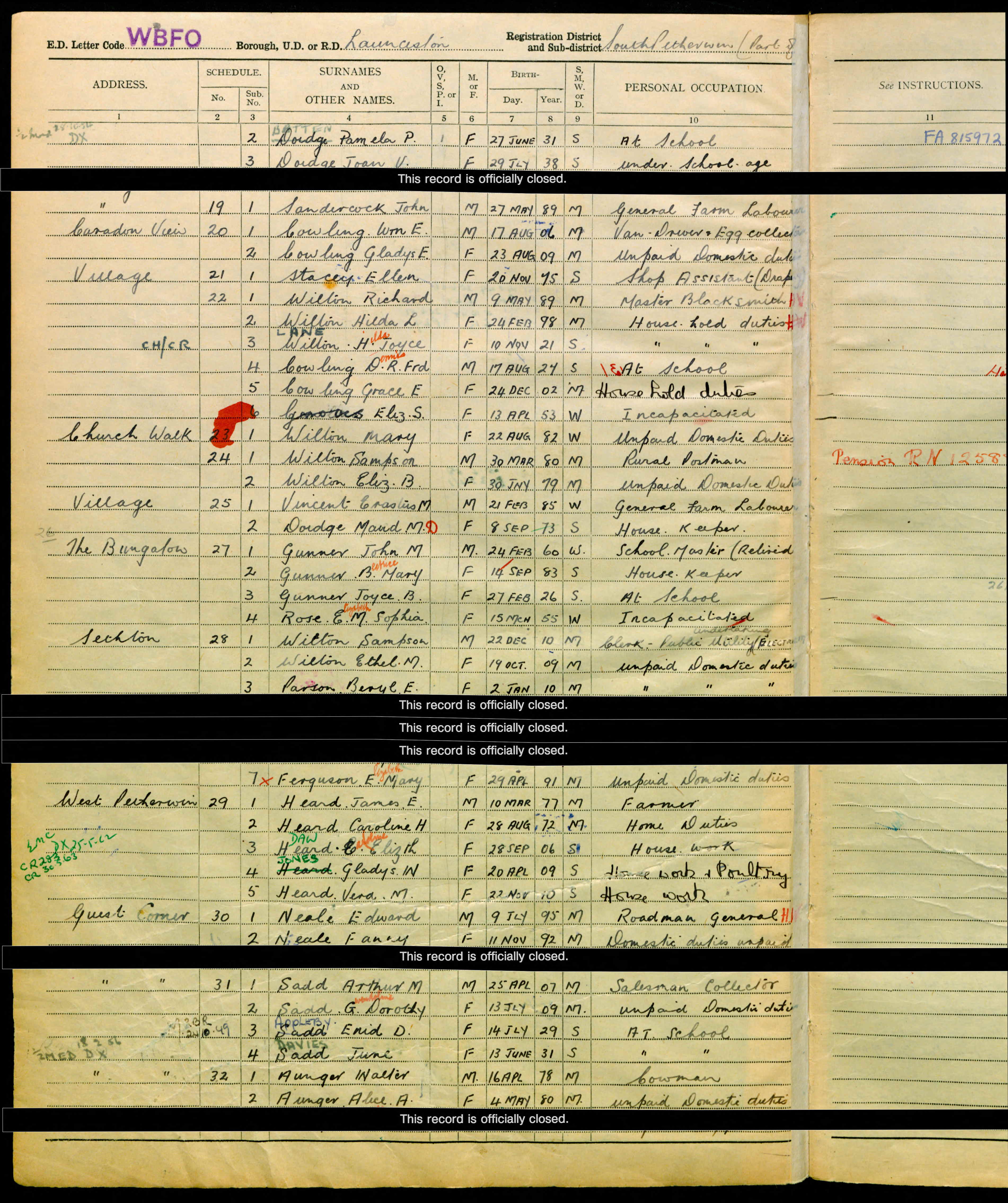 1939 England and Wales Register