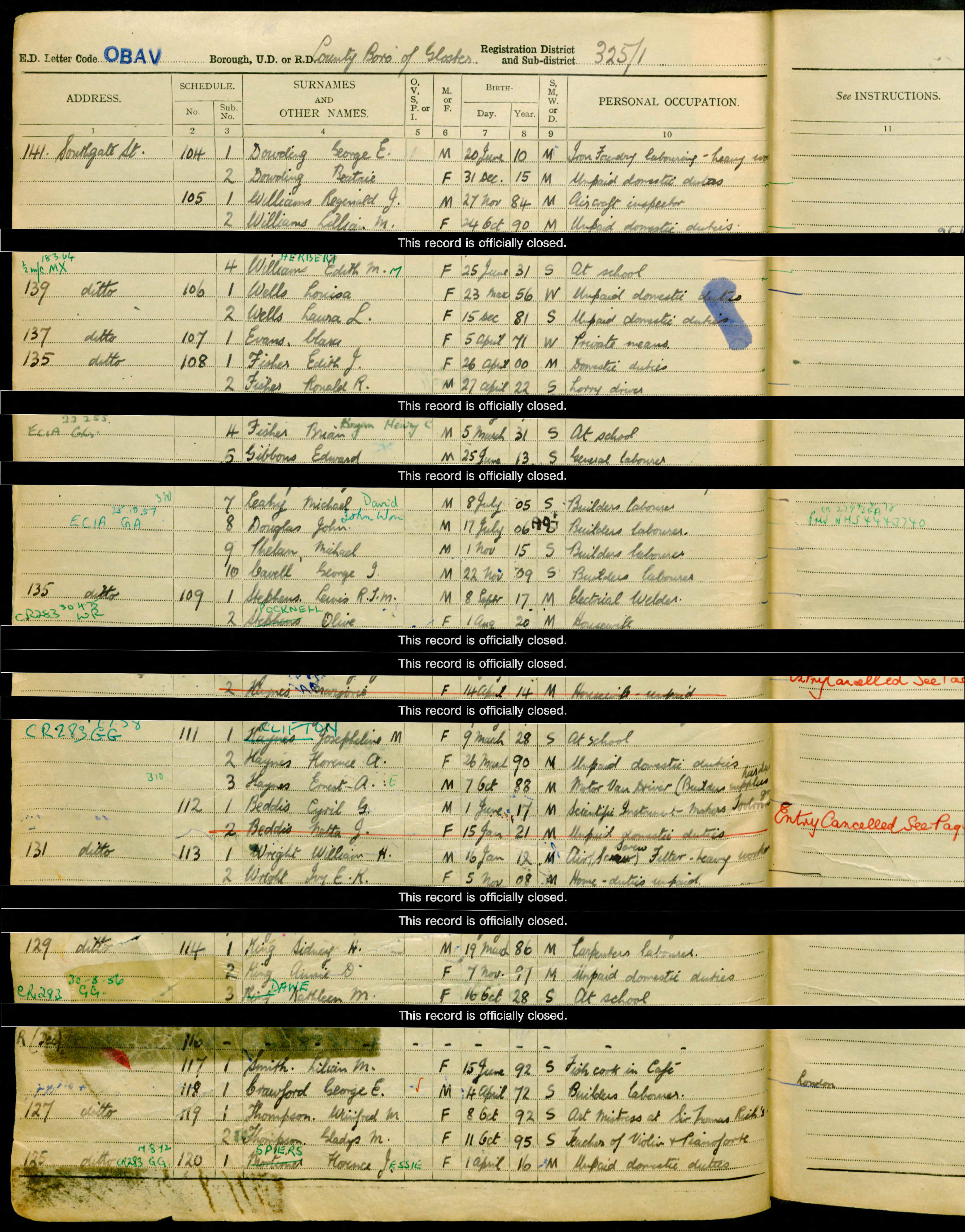 1939 England and Wales Register