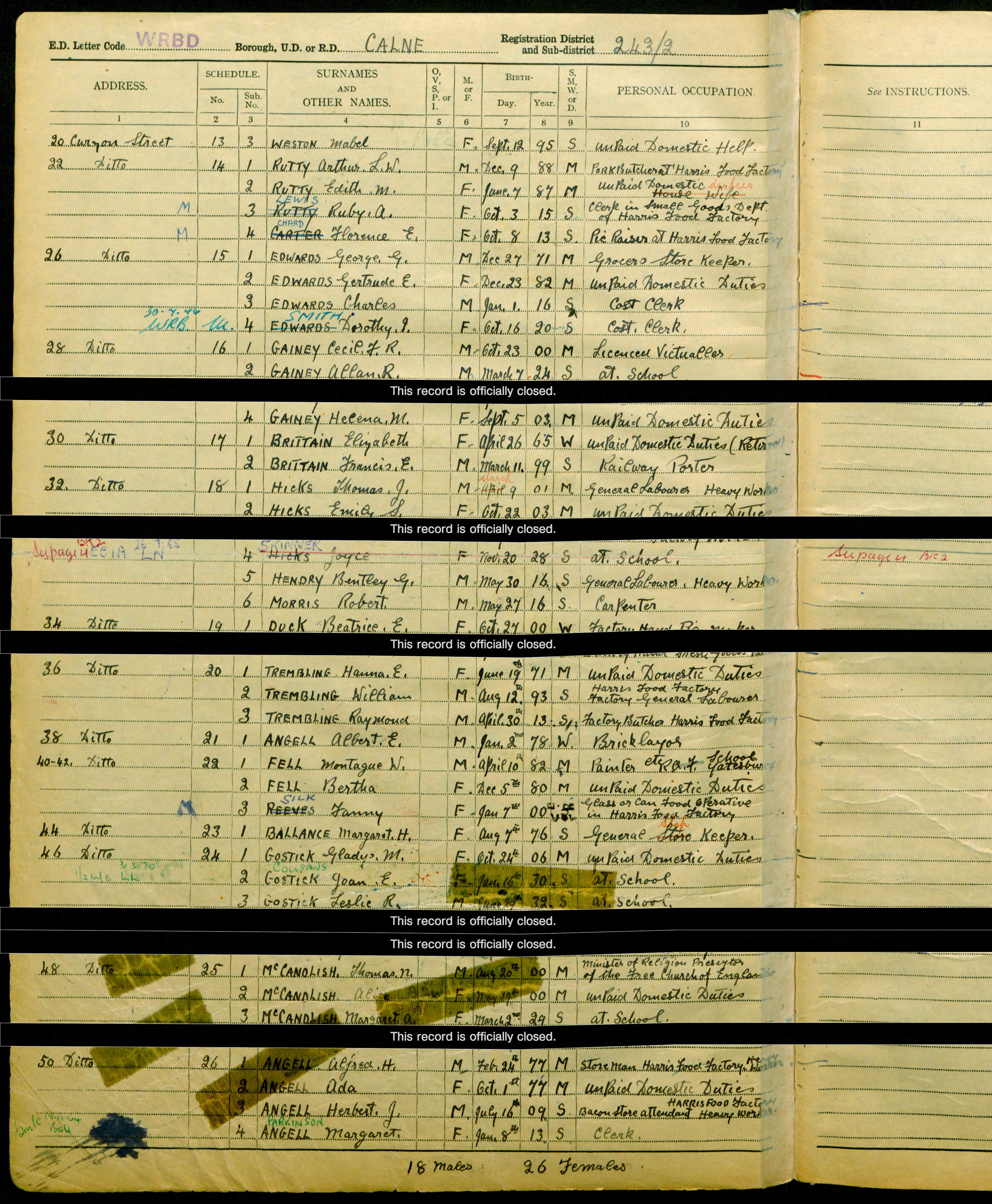1939 England and Wales Register