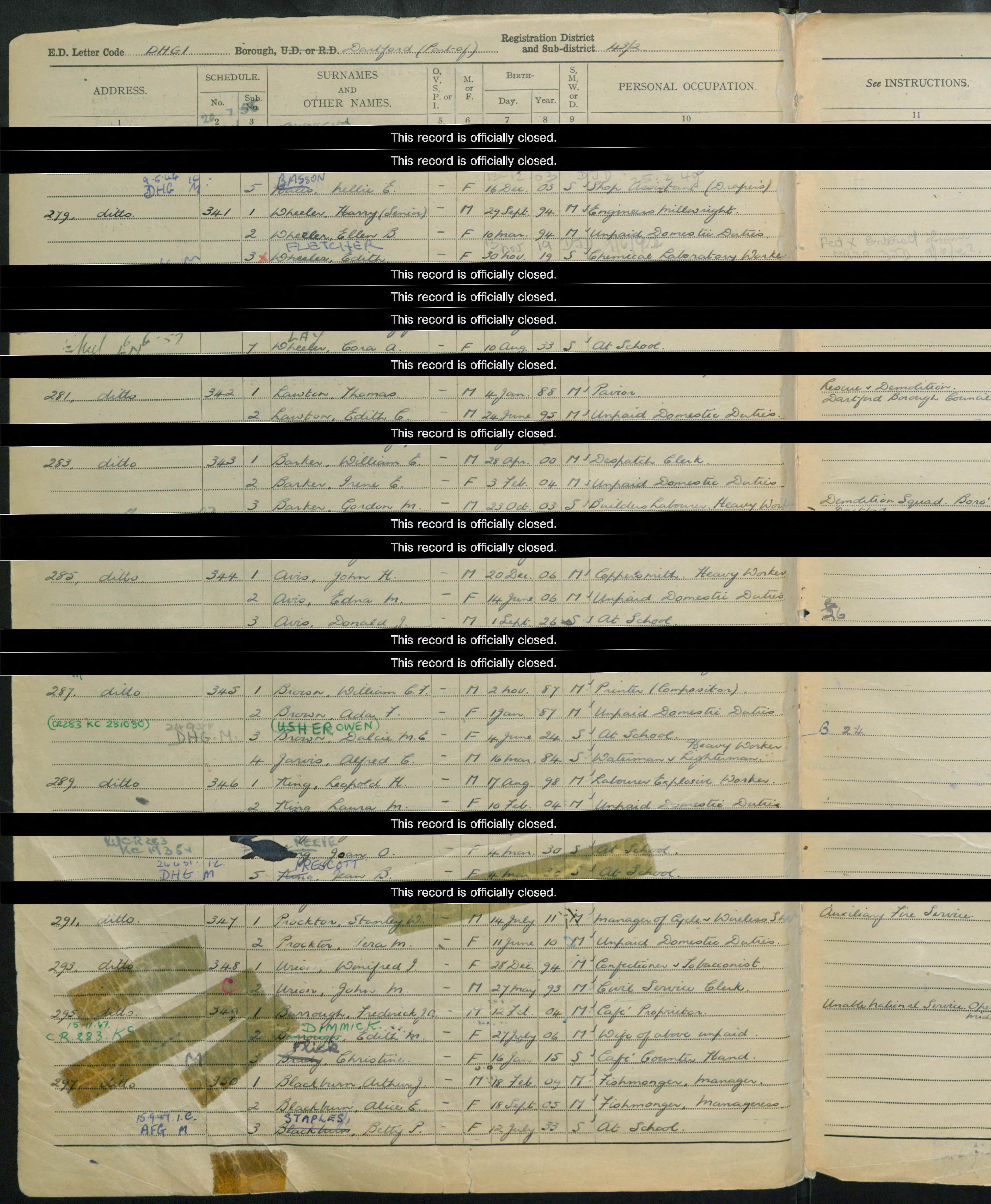 1939 England and Wales Register