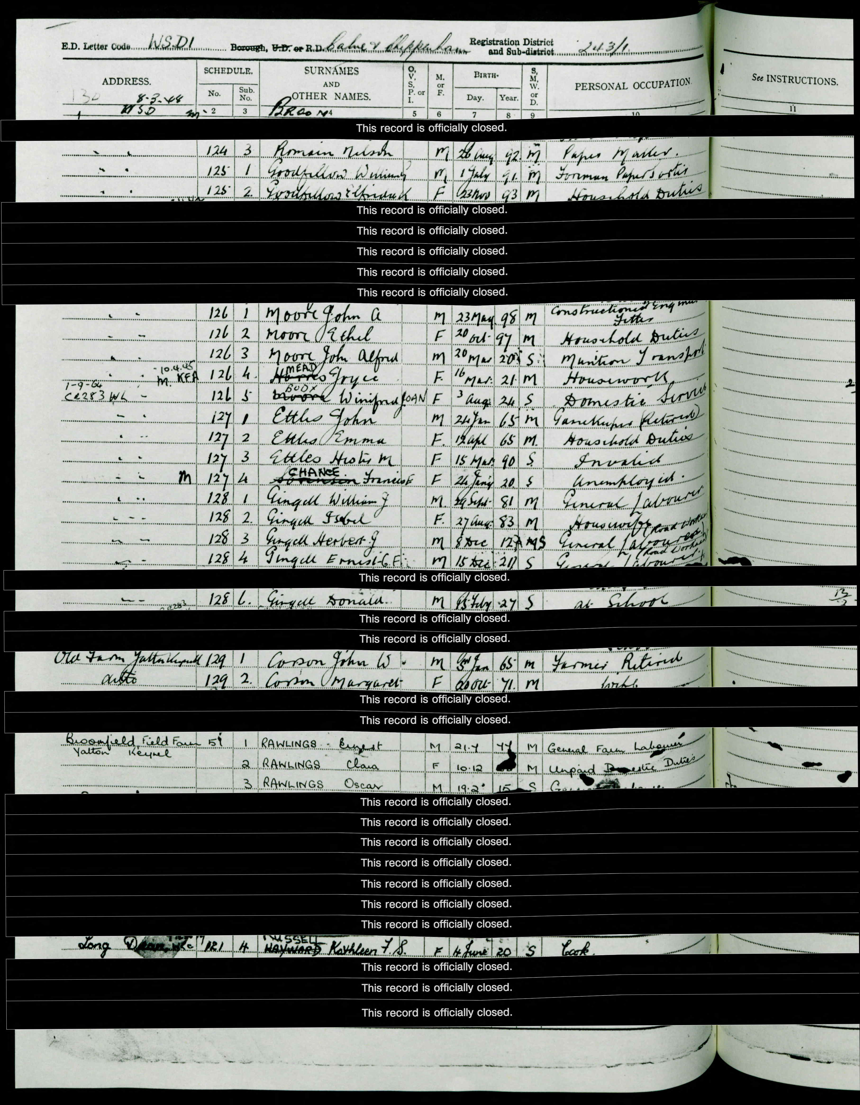 1939 England and Wales Register