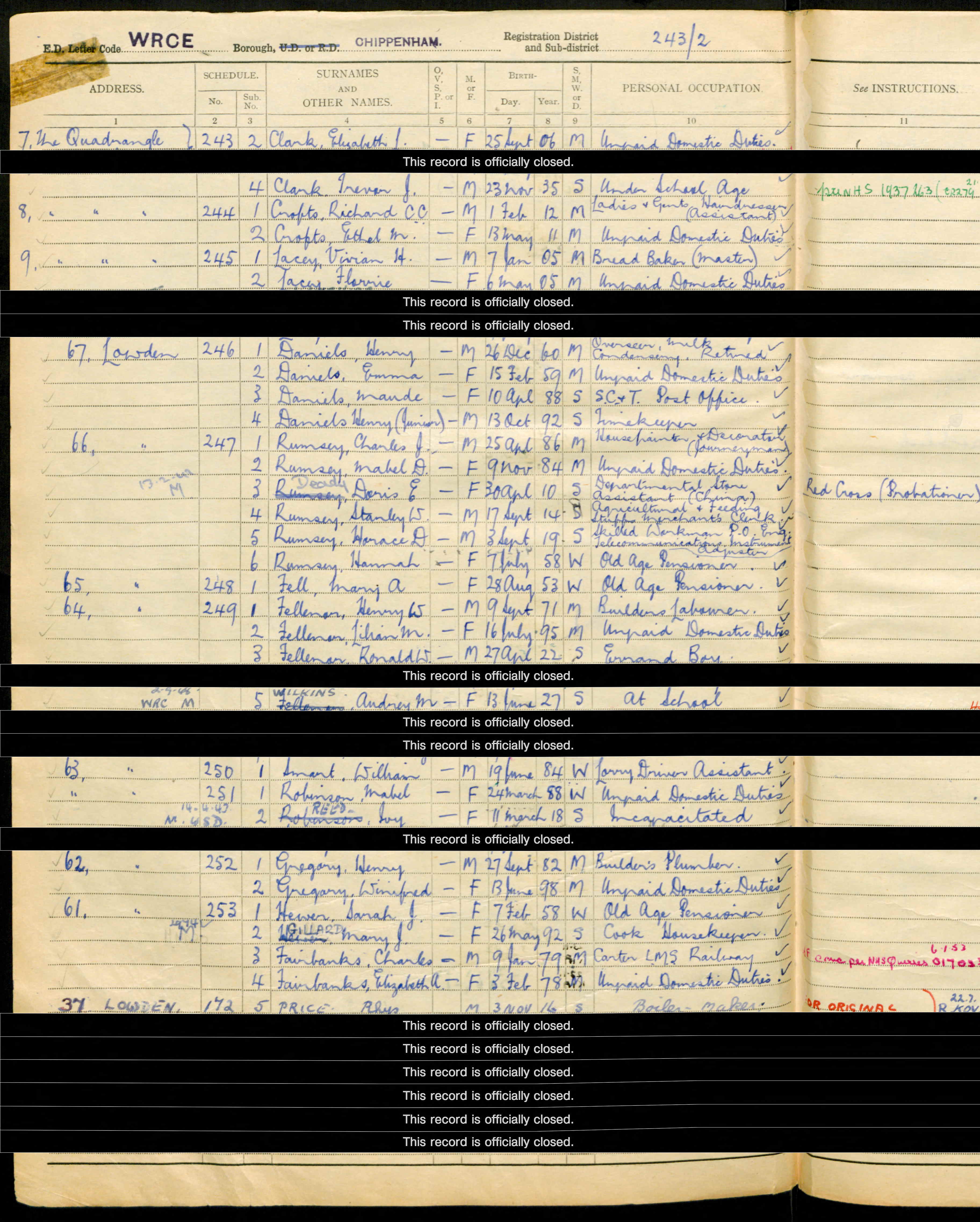 1939 England and Wales Register