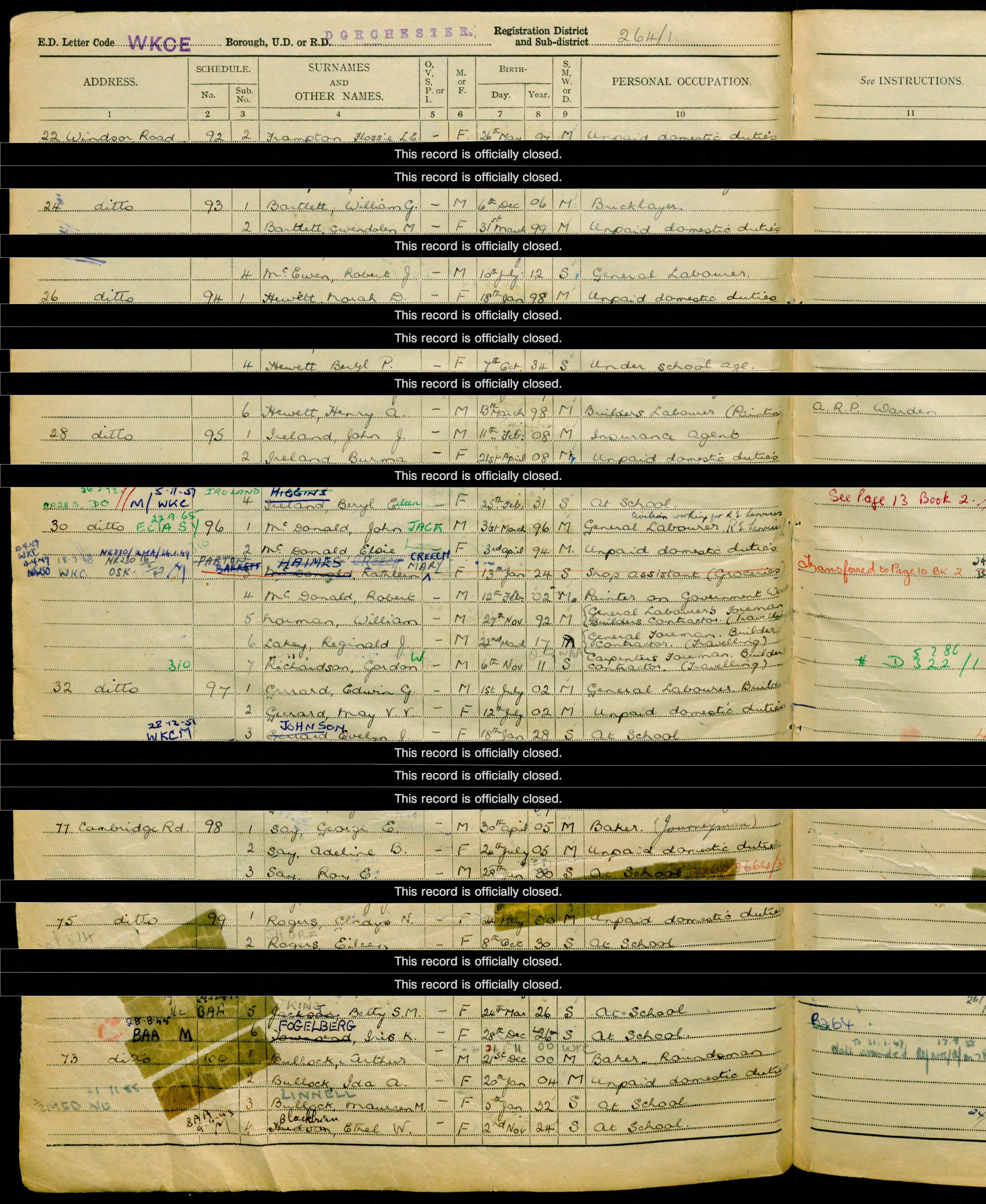 1939 England and Wales Register