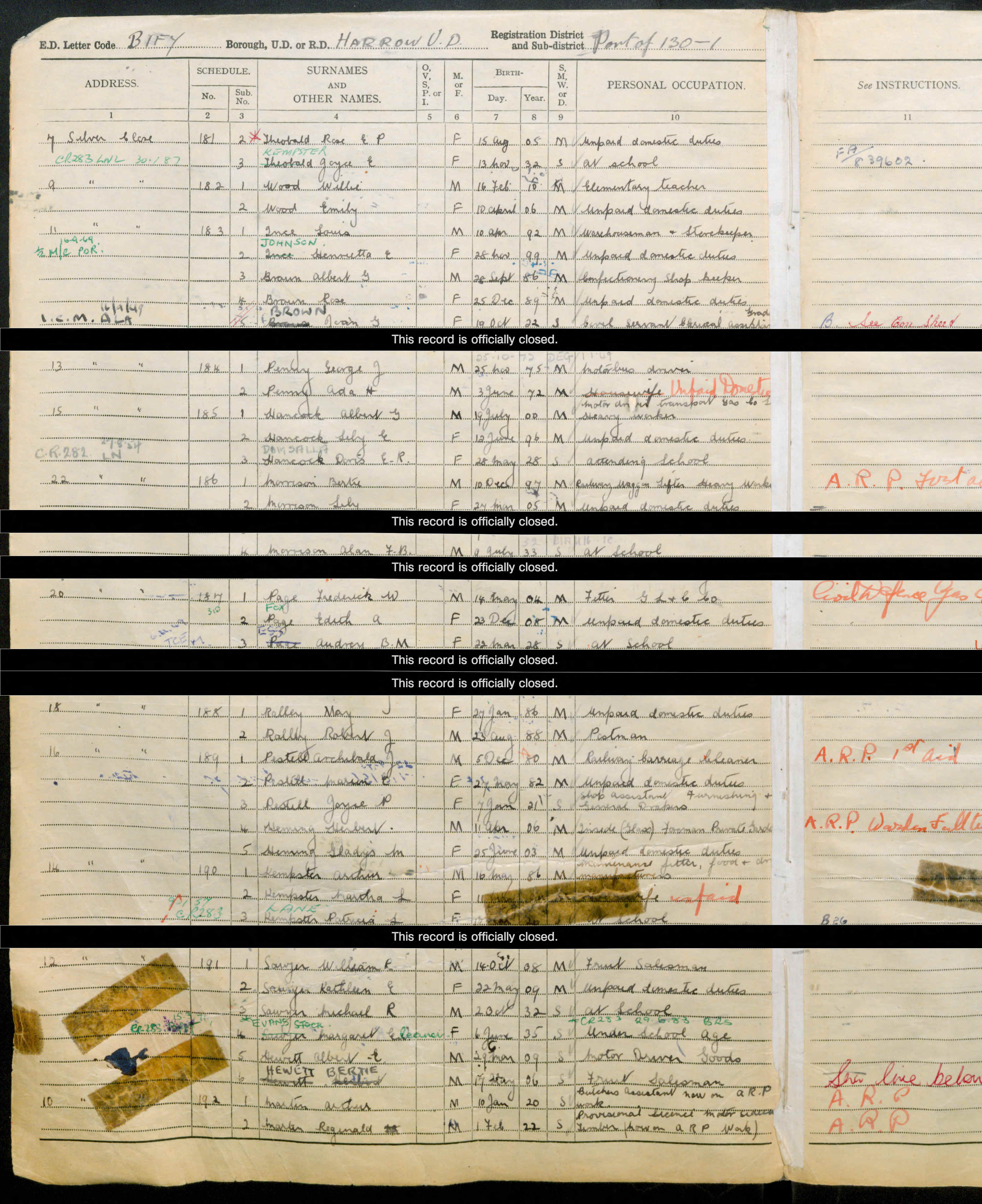 1939 England and Wales Register