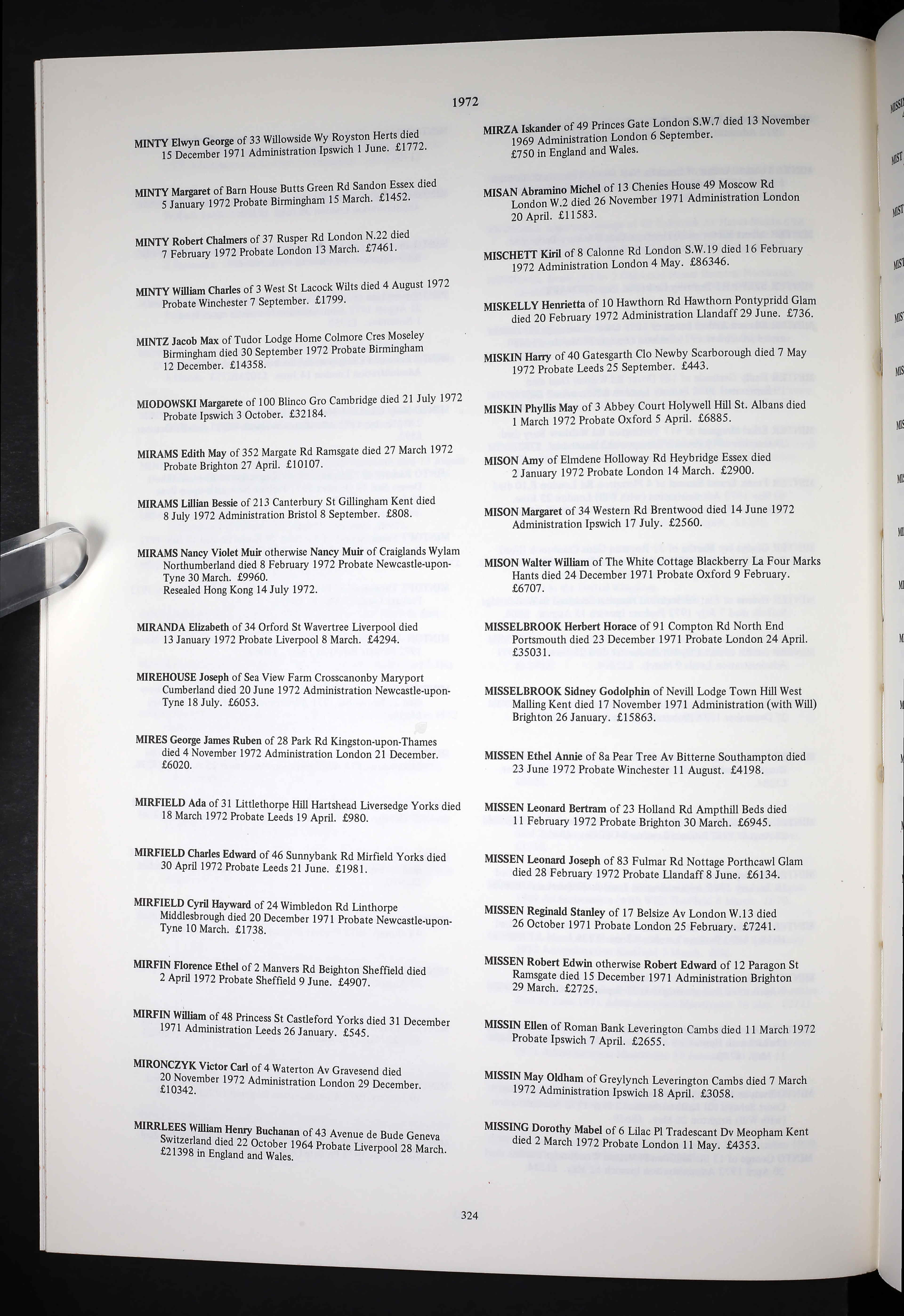 England & Wales, National Probate Calendar (Index of Wills and Administrations), 1858-1995