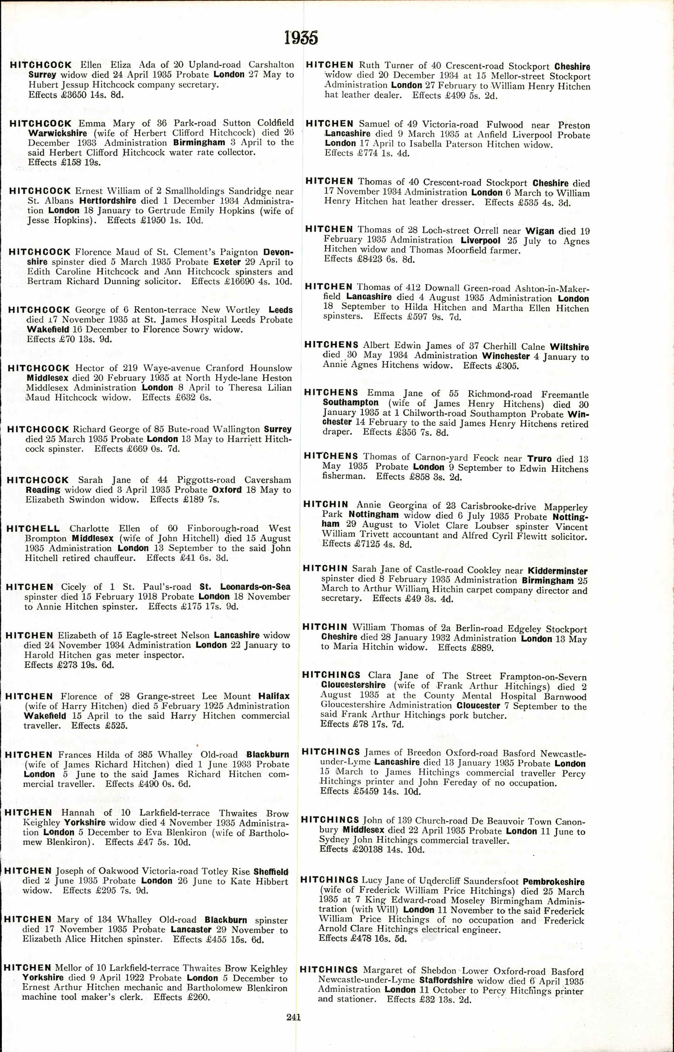 England & Wales, National Probate Calendar (Index of Wills and Administrations), 1858-1995