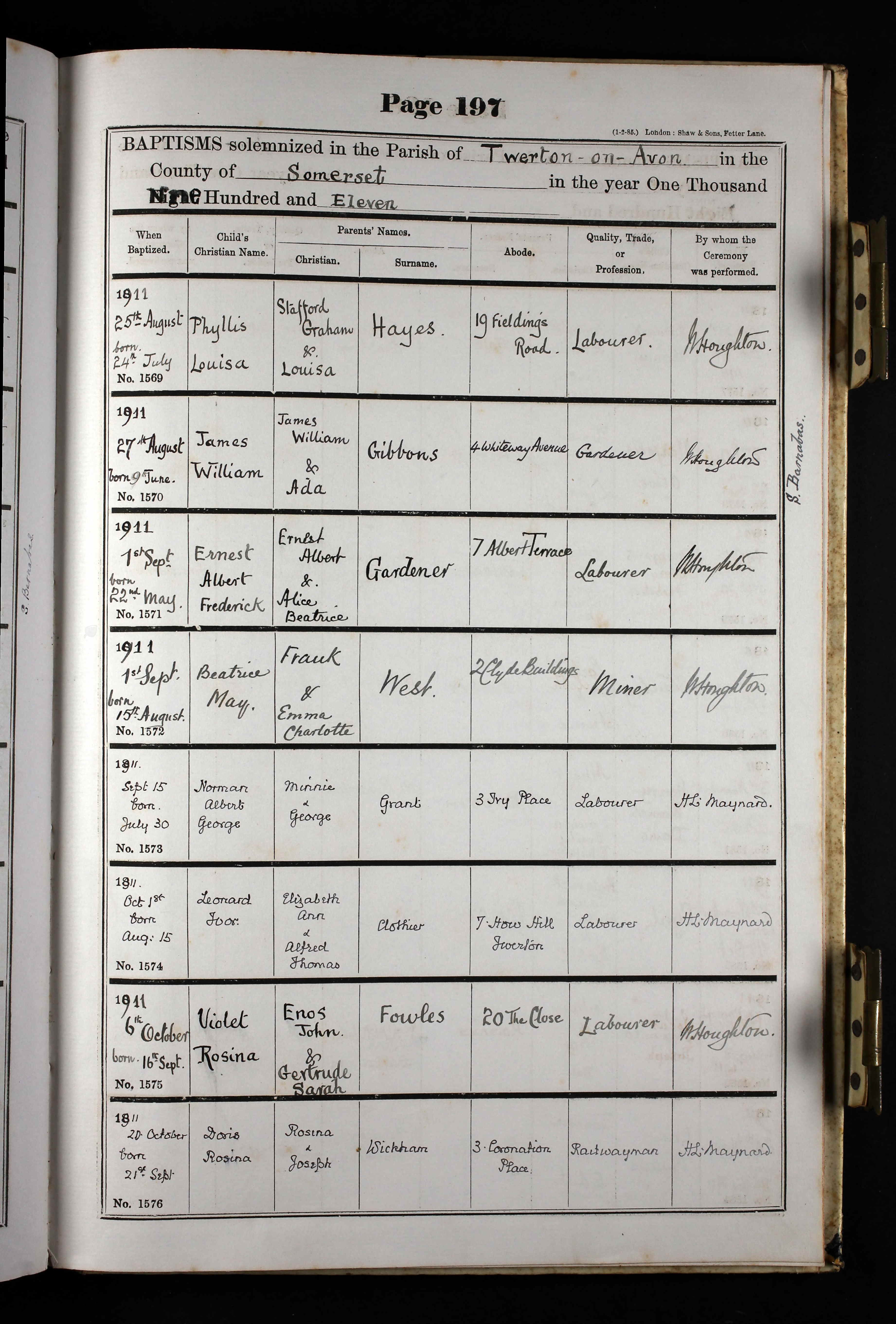 Somerset, England, Church of England Baptisms, 1813-1914
