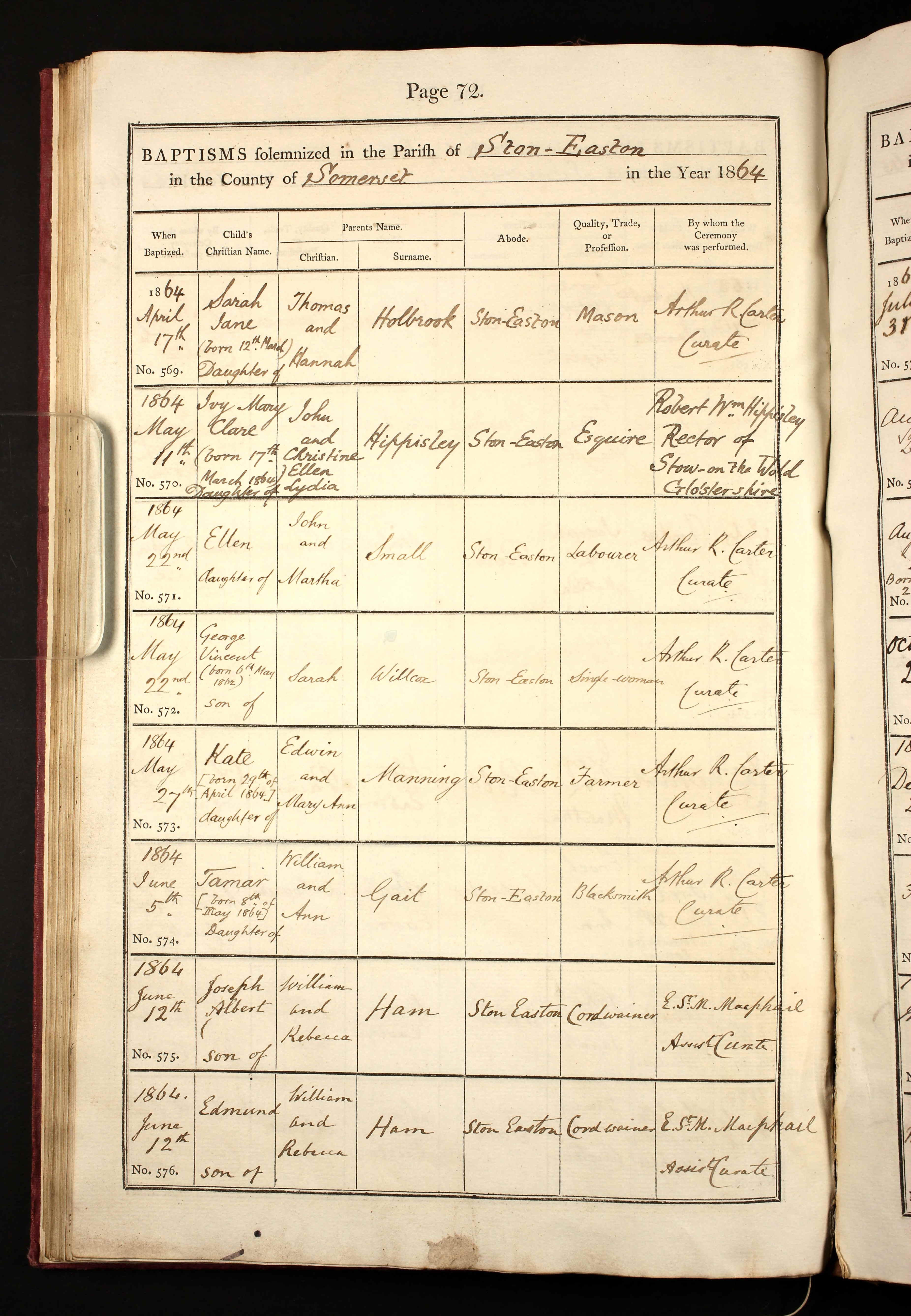 Somerset, England, Church of England Baptisms, 1813-1914