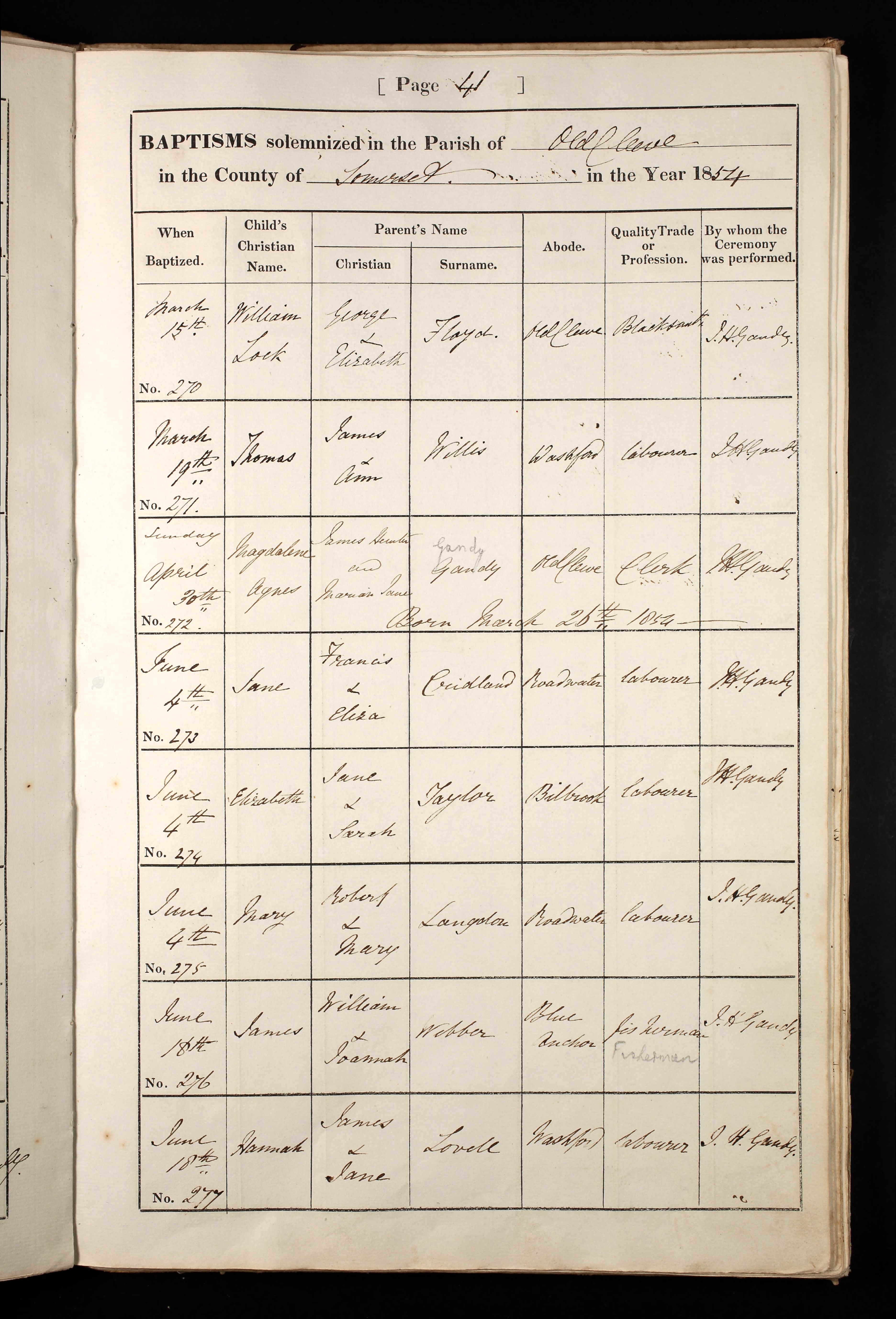 Somerset, England, Church of England Baptisms, 1813-1914