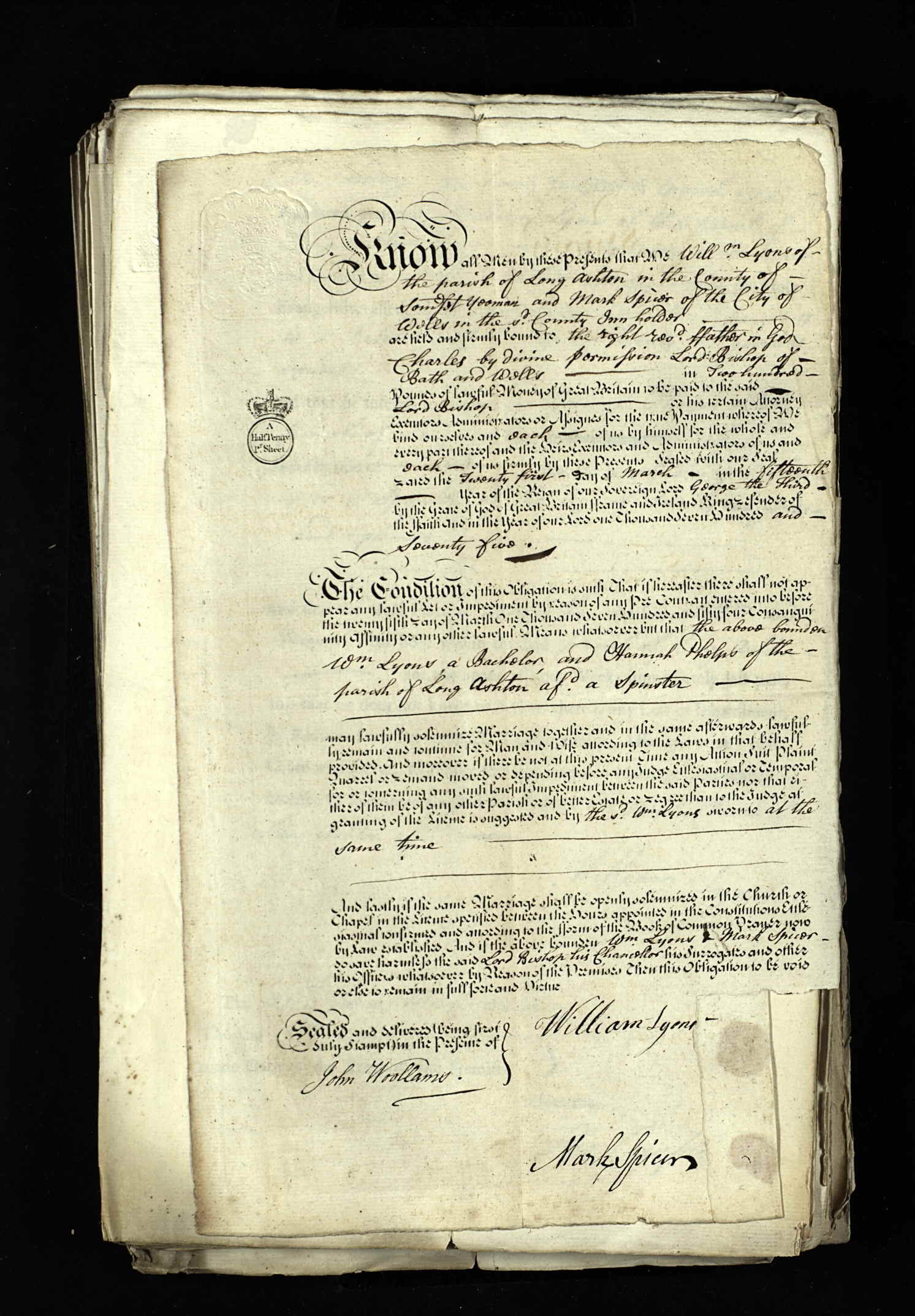 Somerset, England, Marriage Registers, Bonds and Allegations, 1754-1914
