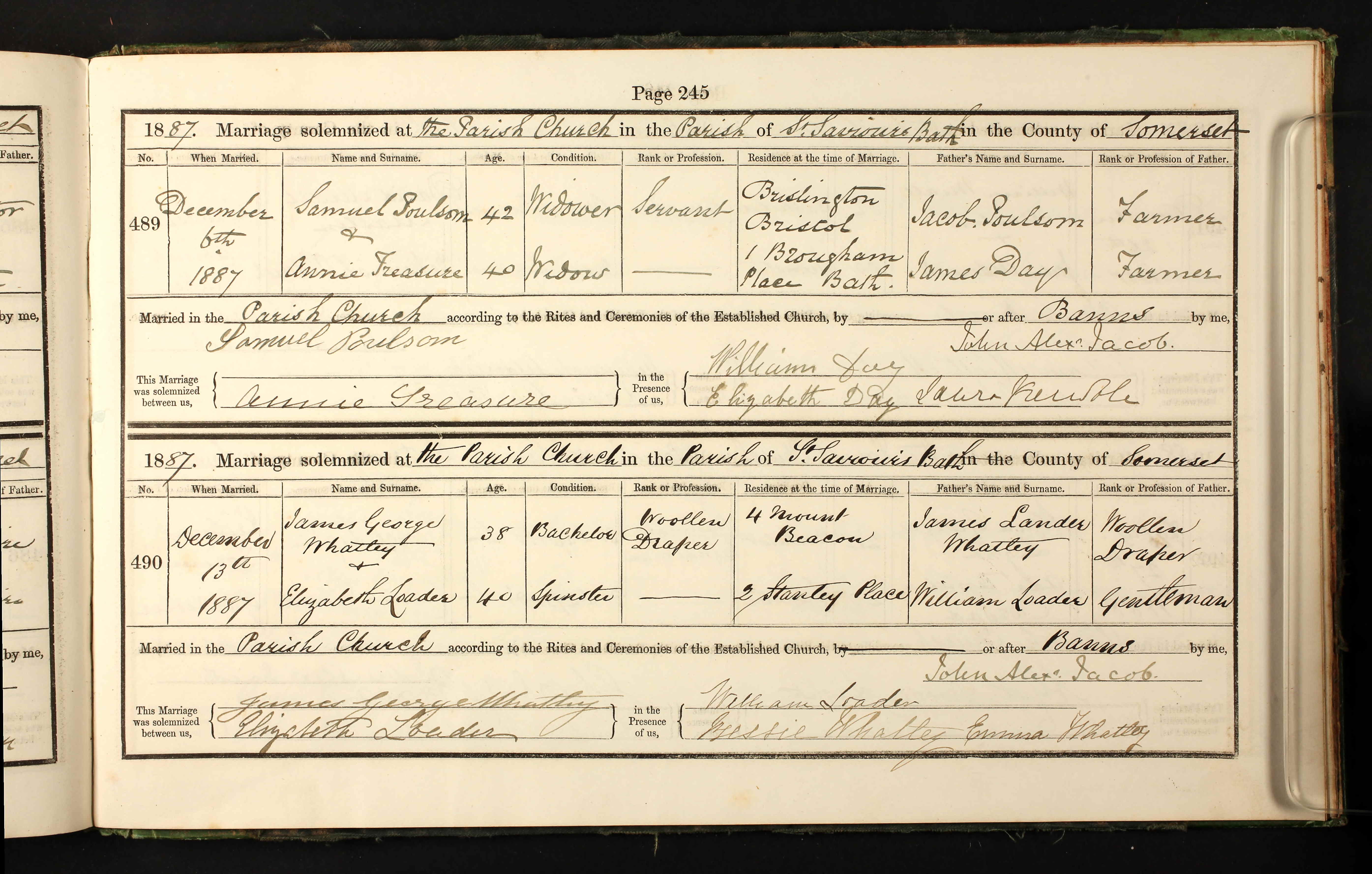 Somerset, England, Marriage Registers, Bonds and Allegations, 1754-1914