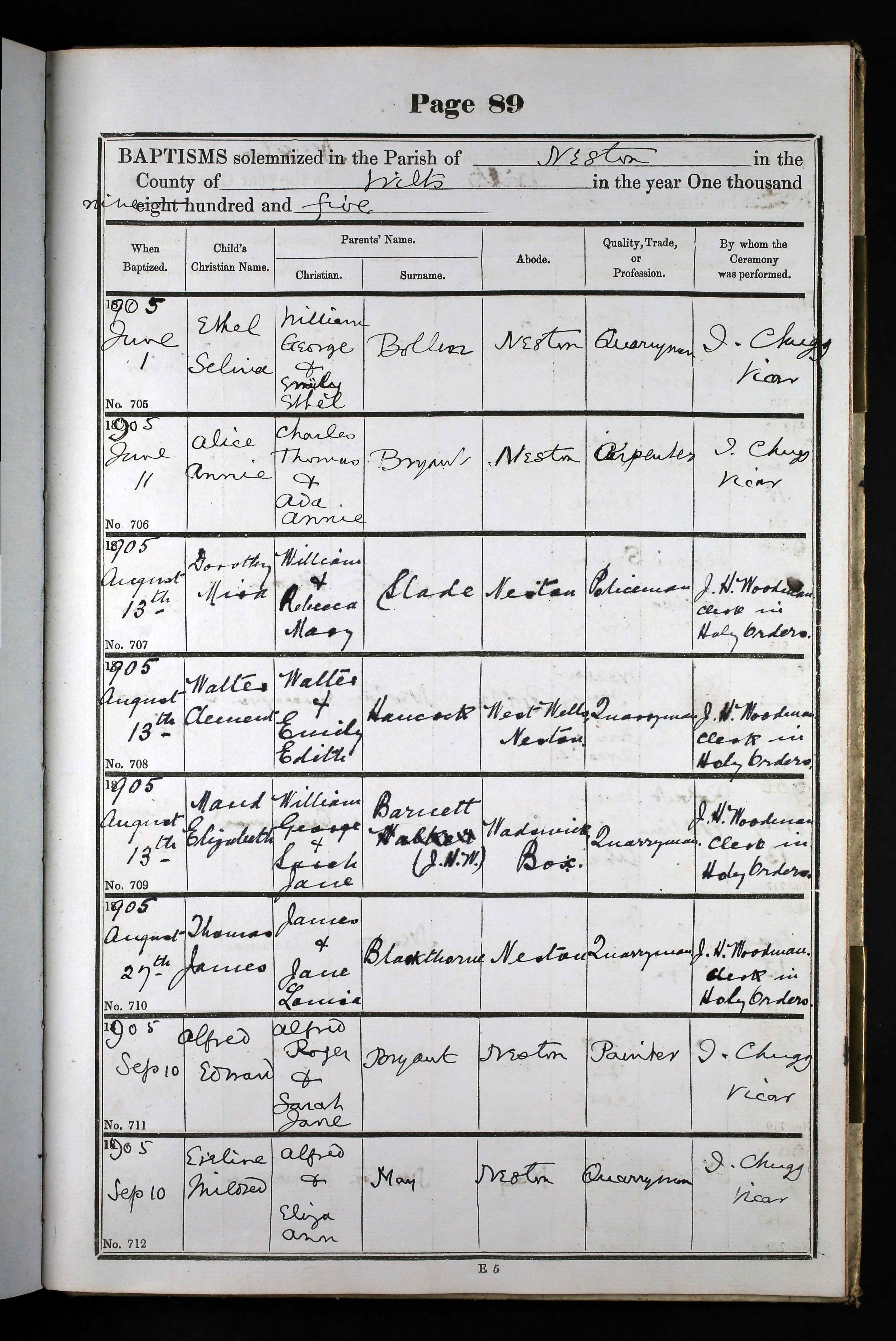 Wiltshire, England, Church of England Births and Baptisms, 1813-1916