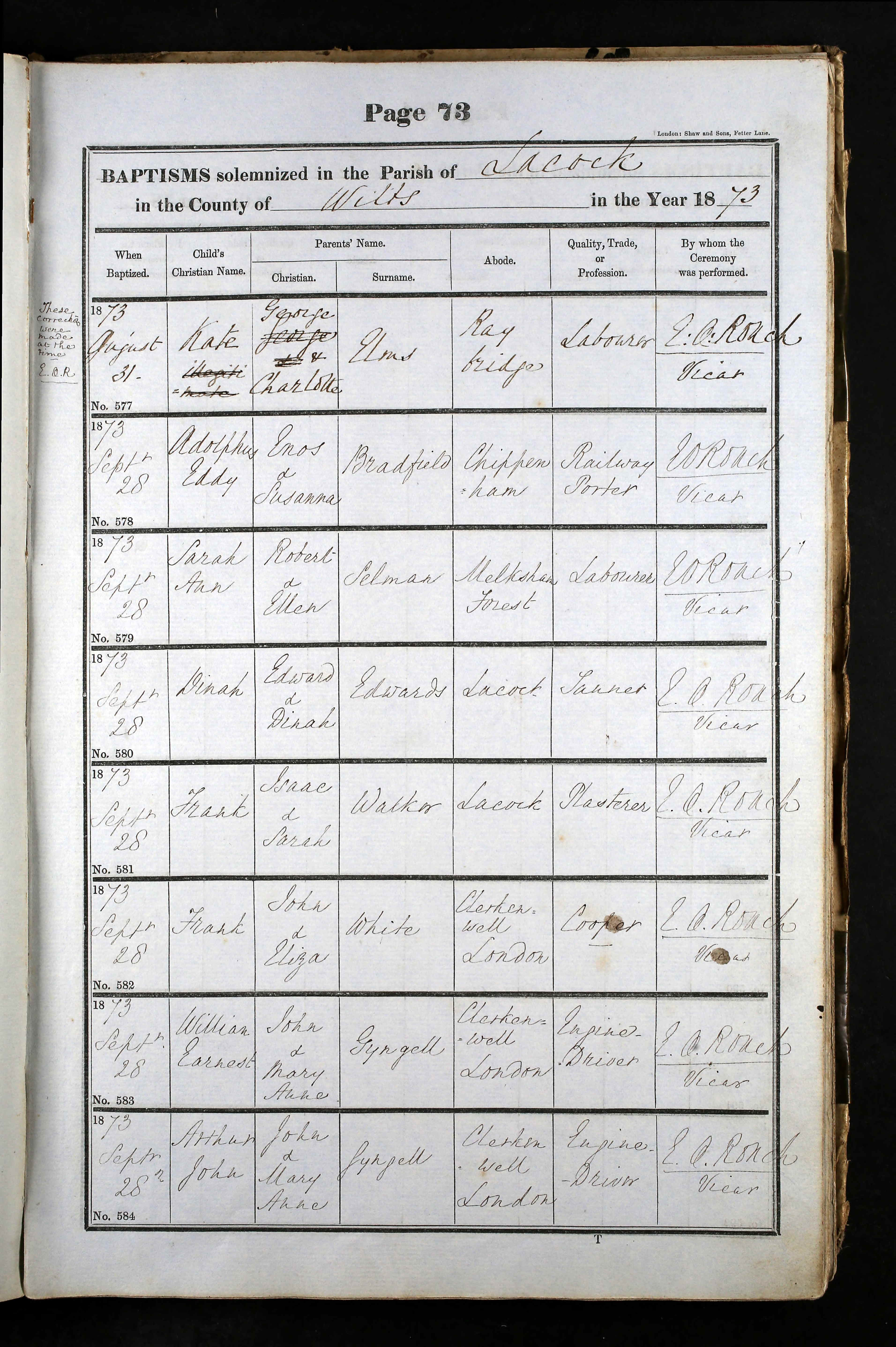 Wiltshire, England, Church of England Births and Baptisms, 1813-1916