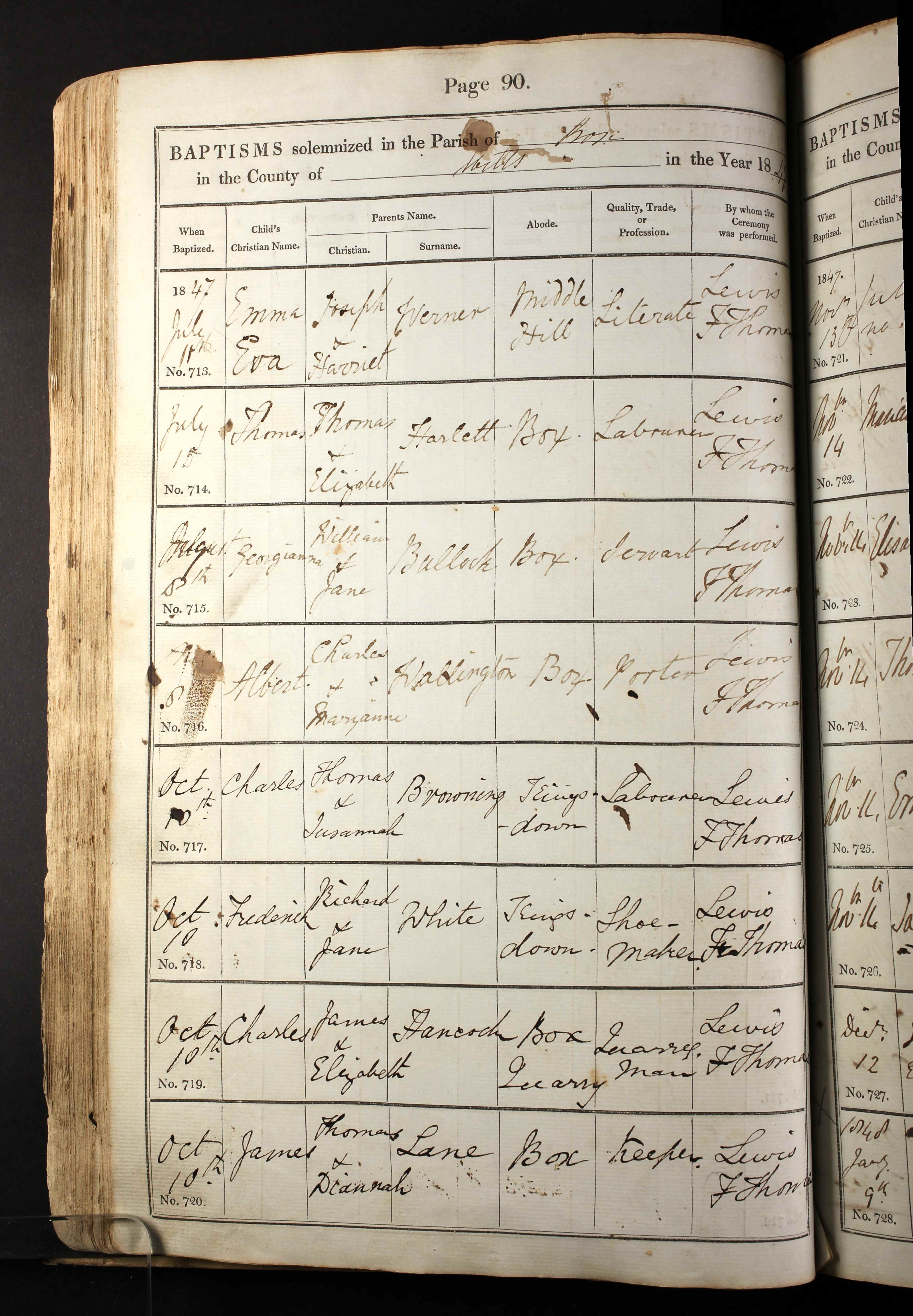 Wiltshire, England, Church of England Births and Baptisms, 1813-1922